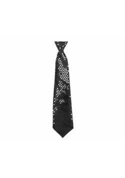 Krawat błyszczący czarny 40cm