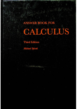 Answer book for calculus