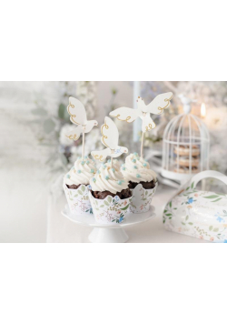 Dekoracje do muffinek Gołębie 14.5cm 6szt