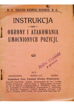 Instrukcja obrony i atakowania pozycji Kijów 1917 r.