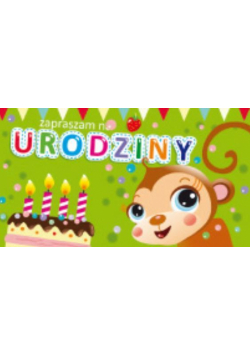 Zaproszenie urodzinowe - Małpka (5szt) AVANTI
