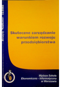 Skuteczne zarządzanie warunkiem rozwoju przedsięborstwa