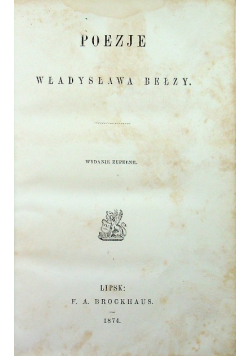 Poezje Władysława Bełzy 1874 r.