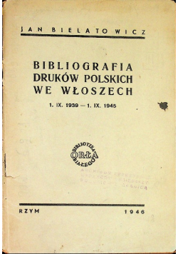 Bibliografia druków polskich we Włoszech 1946 r.