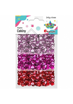 Cekiny okrągłe 8mm zestaw metaliczny 3 kolory x5g