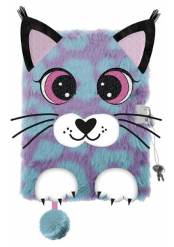Pamiętnik z kłódką 3D włochacz MY LITTLE FRIEND LYNX A5, 96 kartek
