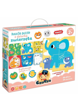Duuuże puzzle z dziurką Zwierzęta 2+