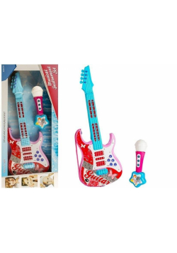 Gitara elektryczna z akcesoriami różowa