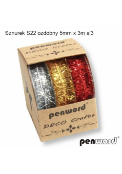Sznurek ozdobny 5mmx3m 3szt (12kpl)