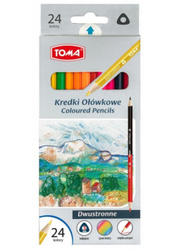 Kredki ołówkowe dwustronne 24 kolory TOMA