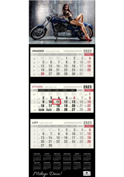 Kalendarz 2023 trójdzielny wypukła główka Motor