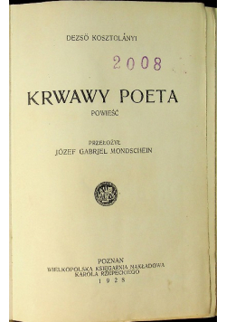 Krwawy poeta 1928 r