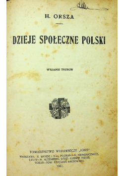 Dzieje społeczne Polski 1921 r.