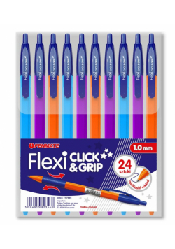 Długopis Flexi Click&Grip mix niebieski (24szt)