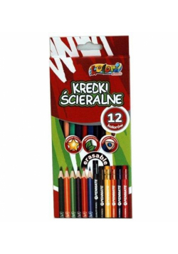 Kredki Premium Kolori ścieralne 12 kolorów PENMATE