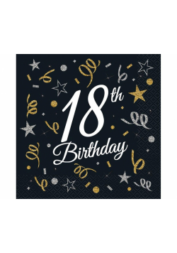Serwetki B&C 18th Birthday 33x33cm 20szt