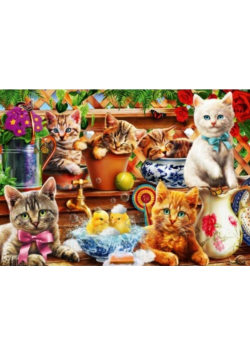Puzzle 1000 Małe kotki w szopie