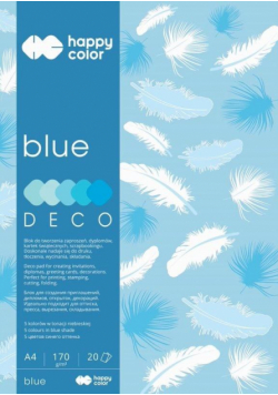 Blok A4/20K Deco Blue 170g HAPPY COLOR