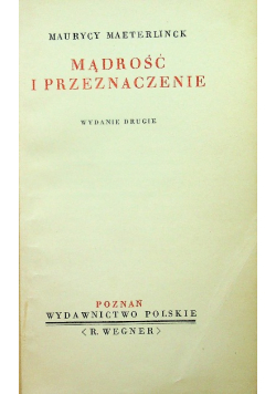 Mądrość i przeznaczenie 1935 r.