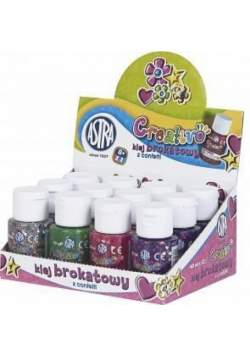 Klej brokatowy z confetti 40ml (12szt) ASTRA