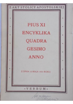 Encyklika Quadra Gesimo Anno, 1946 r .