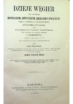 Dzieje Węgier część 1 i 2 1863 r.