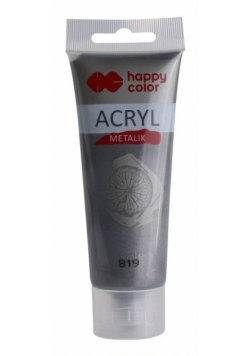 Farba akrylowa 75ml czarne srebro HAPPY COLOR