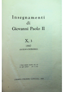 Insegnamenti di Giovanni Paolo X część 3 1987