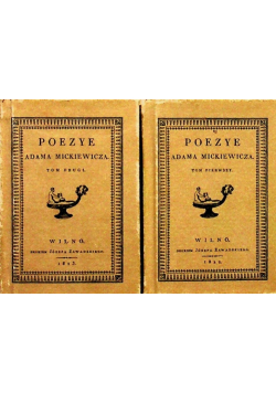 Poezye Adama Mickiewicza Tom I i II Reprinty z ok 1823 r.  Wydanie kieszonkowe