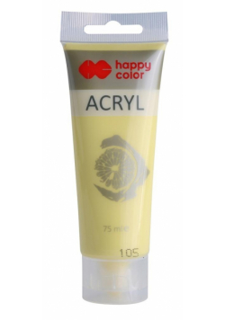 Farba akrylowa 75ml żółta pastel HAPPY COLOR