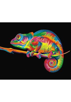 Malowanie po numerach - Tęczowy kameleon 40x50cm