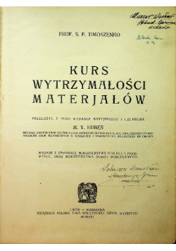 Kurs wytrzymałości materjałów 1921 r.