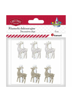 Klamerki drewniane Renifer 6szt