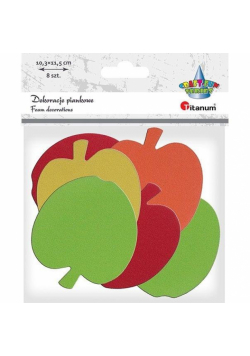 Dekoracje piankowe jabłka mix 8szt