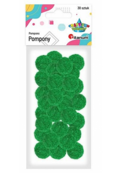 Pompony poliestrowe 25mm zielone 30szt