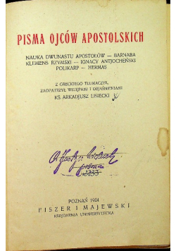 Pisma Ojców Apostolskich 1924 r.