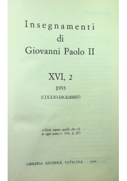 Insegnamenti di Giovanni Paolo II Tom XVI Część II