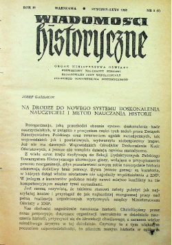 Wiadomości historyczne Rok II Nr 1 / 1959