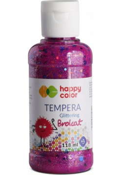 Farba Tempera 118ml brokat różowa HAPPY COLOR