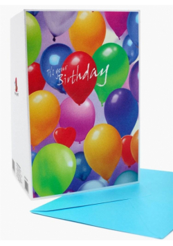 Karnet B6 JCM-19-8-43 metalizowany Urodziny Balony