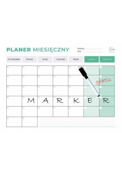 Planer magnetyczny miesięczny zielony + marker