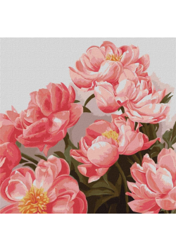 Malowanie po numerach - Bukiet piwonii 40x40cm