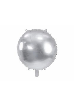 Balon foliowy okrągły Pastylka 80cm srebrny