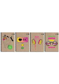Kołozeszyt A4/80K kratka Kraft Liner Fluo (5szt)