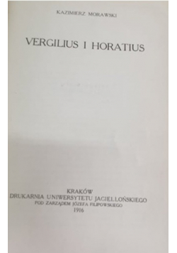 Vergilius i Horatius 1916r