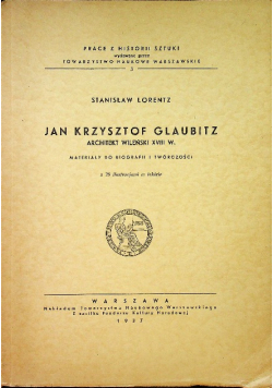 Jan Krzysztof Glaubitz Architekt wileński 1937 r.