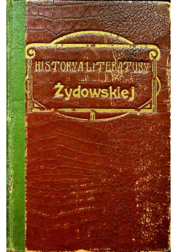 Historya literatury żydowskiej Tom II Część I i II 1903 r