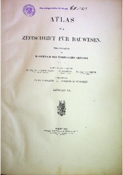 Atlas zur Zeitschrift fur Bauwesen Jahtgang LX 1910 r