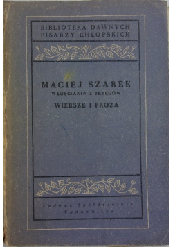 Szarek Wiersze i proza