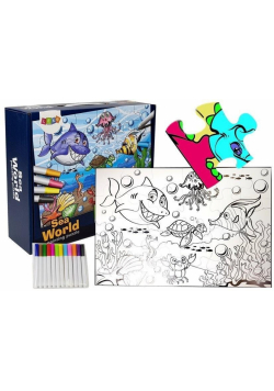 Puzzle do kolorowania świat wodny 24el